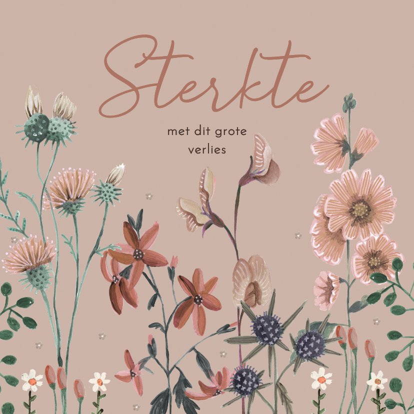 Condoleancekaarten - Condoleancekaart botanische bloemen