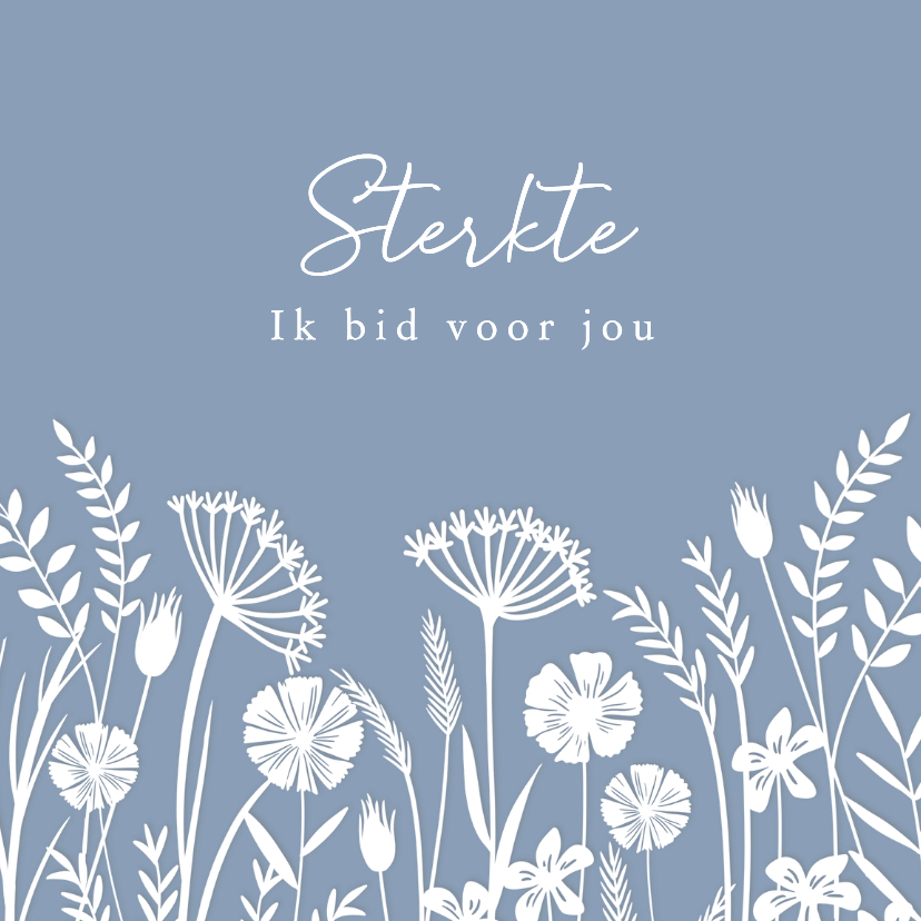 Condoleancekaart christelijk grassen en wilde bloemen - Condoleancekaarten Condoleancekaarten - Condoleancekaart christelijk grassen en wilde bloemen