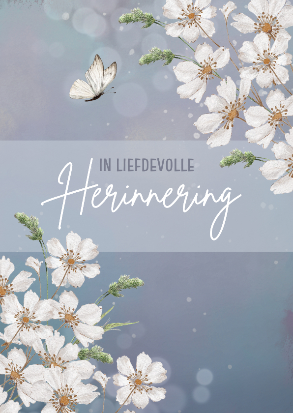 Condoleancekaart in liefdevolle herinnering met vlinder - Condoleancekaarten Condoleancekaarten - Condoleancekaart in liefdevolle herinnering met vlinder