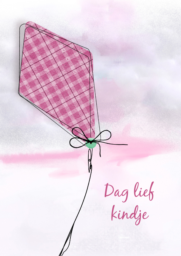 Condoleancekaart lief kind roze - Condoleancekaarten Condoleancekaarten - Condoleancekaart lief kind roze