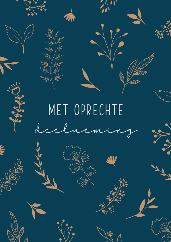 Condoleancekaarten - Condoleancekaart met botanische elementen