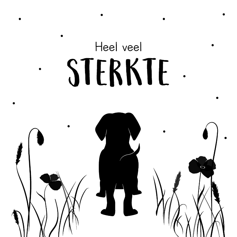 Condoleancekaarten - Condoleancekaart met silhouette van een hond