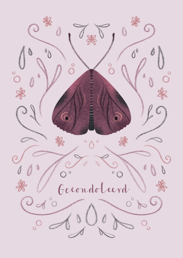 Condoleancekaarten - Condoleancekaart met vlinder en bijbeltekst
