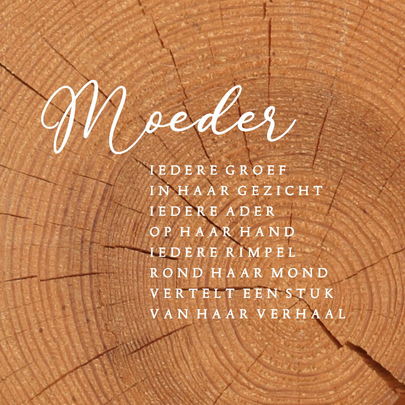 Condoleancekaarten - Condoleancekaart moeder met hout