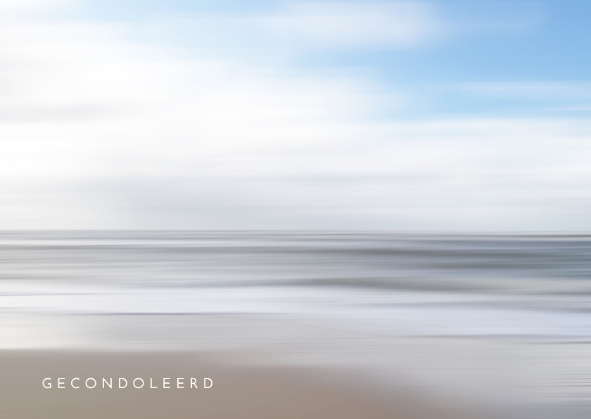 Condoleancekaart Noordzee strand abstract gecondoleerd - Condoleancekaarten Condoleancekaarten - Condoleancekaart Noordzee strand abstract gecondoleerd