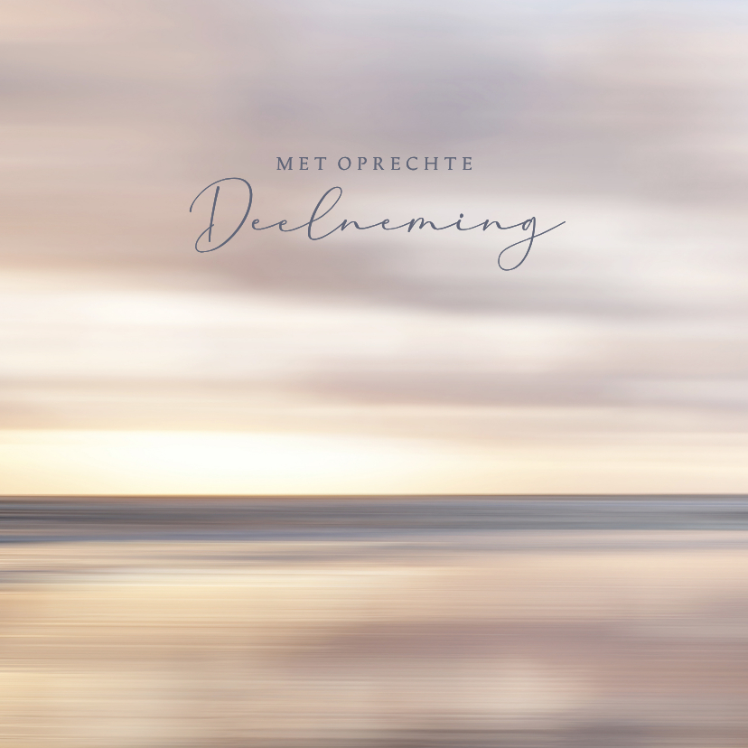 Condoleancekaart Noordzee strand abstract met deelneming - Condoleancekaarten Condoleancekaarten - Condoleancekaart Noordzee strand abstract met deelneming