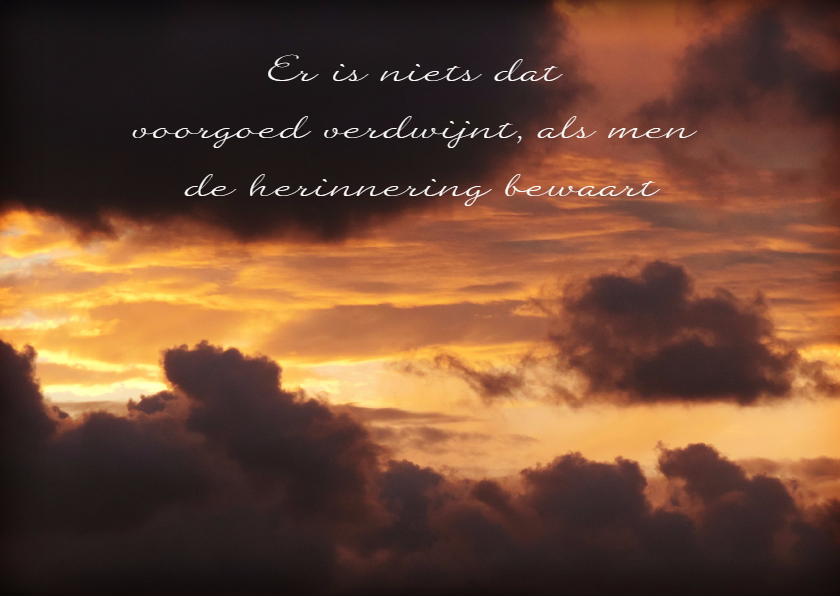 Condoleancekaart ondergaande zon met spreuk - SK - Condoleancekaarten Condoleancekaarten - Condoleancekaart ondergaande zon met spreuk - SK