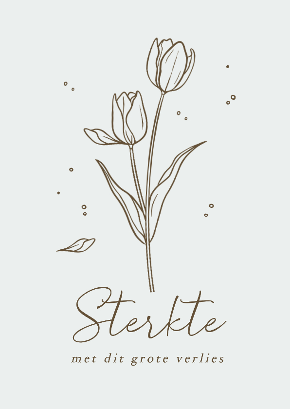 Condoleancekaarten - Condoleancekaart sterkte bloemen tulpen line art