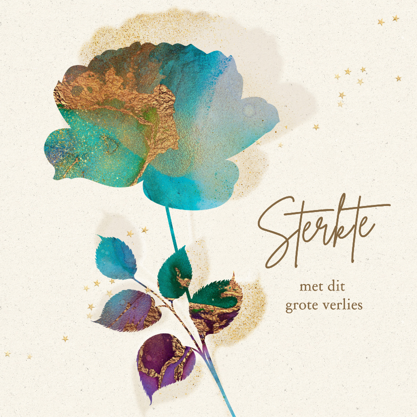 Condoleancekaart Sterkte met dit grote verlies bloem - Condoleancekaarten Condoleancekaarten - Condoleancekaart Sterkte met dit grote verlies bloem