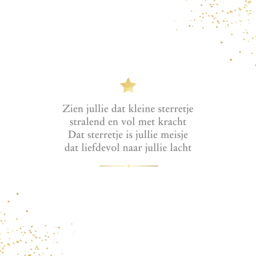 Condoleancekaart sterkte sterretje baby kindje goud stijlvol - Condoleancekaarten Condoleancekaarten - Condoleancekaart sterkte sterretje baby kindje goud stijlvol