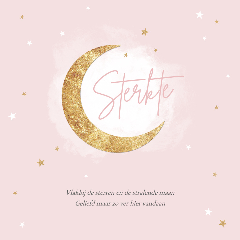 Condoleancekaart sterrenhemel maan baby kindje - Condoleancekaarten Condoleancekaarten - Condoleancekaart sterrenhemel maan baby kindje