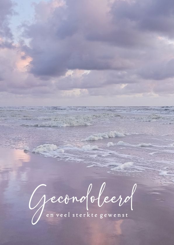 Condoleancekaart strand zonsondergang pastel gecondoleerd - Condoleancekaarten Condoleancekaarten - Condoleancekaart strand zonsondergang pastel gecondoleerd