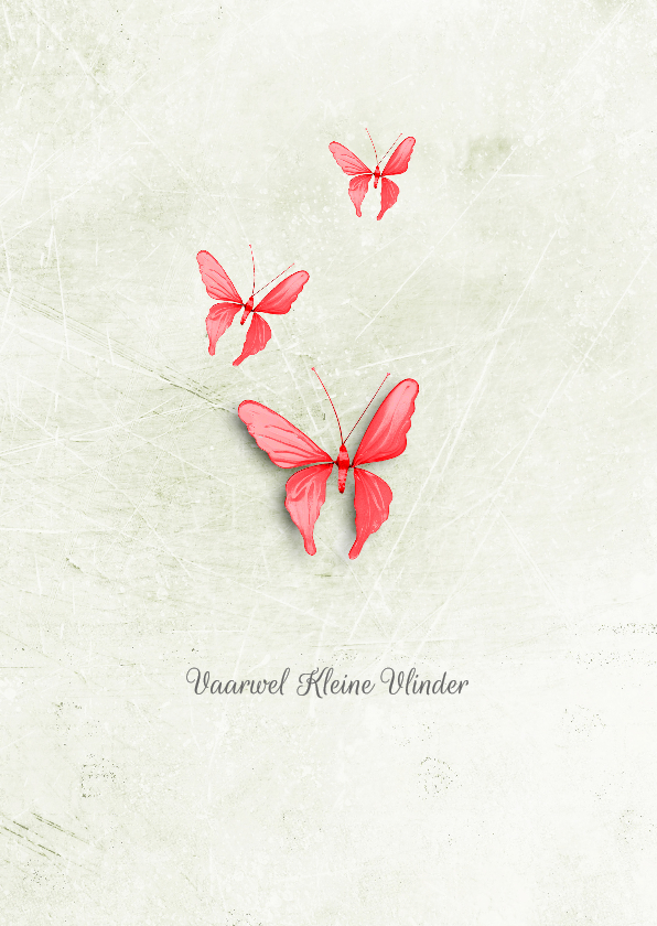 Condoleancekaart vaarwel kleine vlinder roze - Condoleancekaarten Condoleancekaarten - Condoleancekaart vaarwel kleine vlinder roze