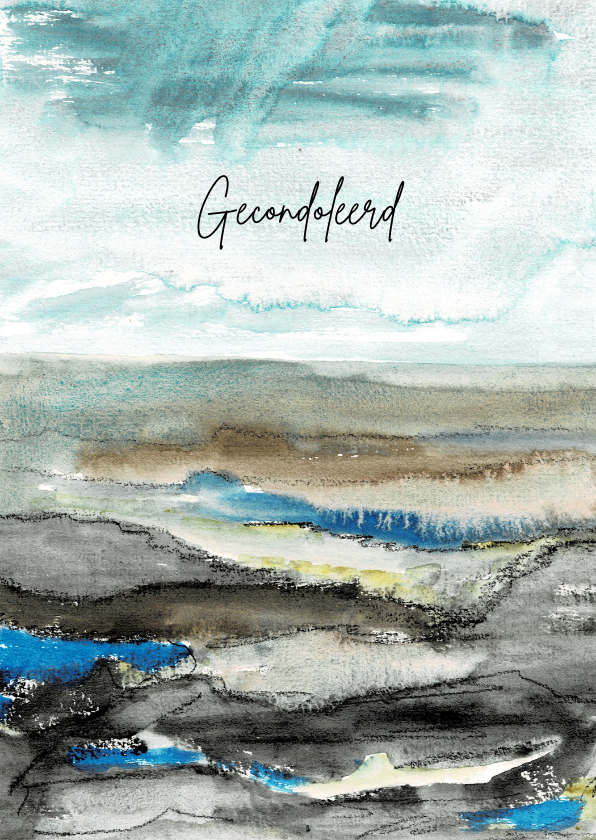 Condoleancekaart van een winters landschap - Condoleancekaarten Condoleancekaarten - Condoleancekaart van een winters landschap