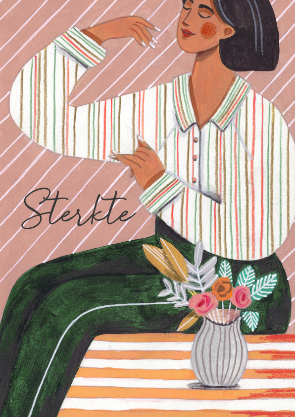 Condoleancekaart vrouw in gedachte - Condoleancekaarten Condoleancekaarten - Condoleancekaart vrouw in gedachte