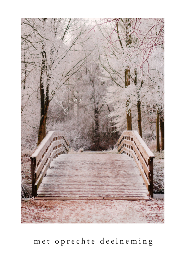 Condoleancekaart wit kader natuurfoto brug - Condoleancekaarten Condoleancekaarten - Condoleancekaart wit kader natuurfoto brug