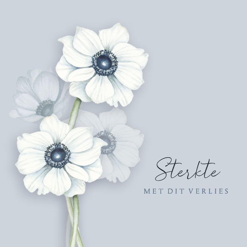 Condoleancekaarten - Condoleancekaart witte anemonen