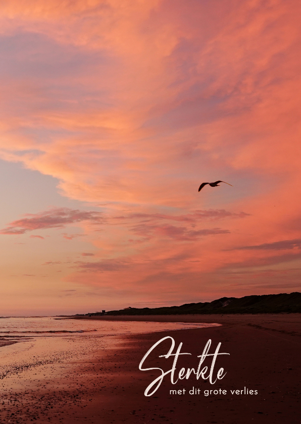 Condoleancekaarten - Condoleancekaart zonsondergang sterkte met dit grote verlies