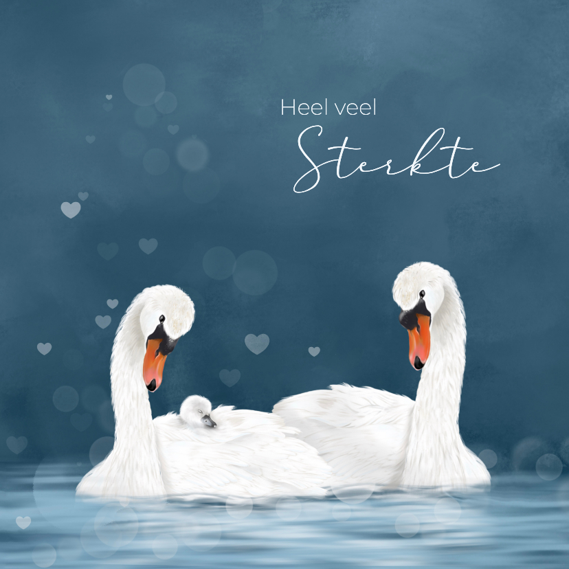 Condoleancekaarten - Condoleancekaarten stilgeboren zwanen met pul