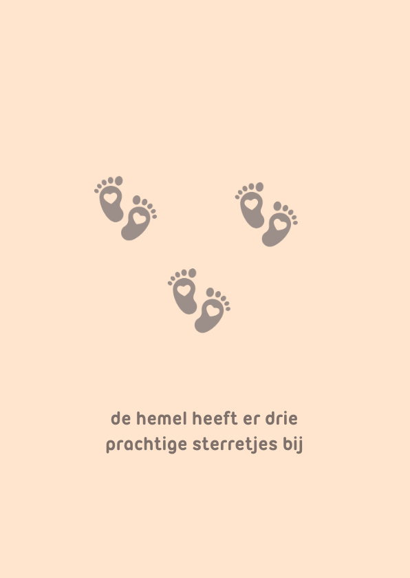 Condoleancekaartje stilgeboren drieling - Condoleancekaarten Condoleancekaarten - Condoleancekaartje stilgeboren drieling