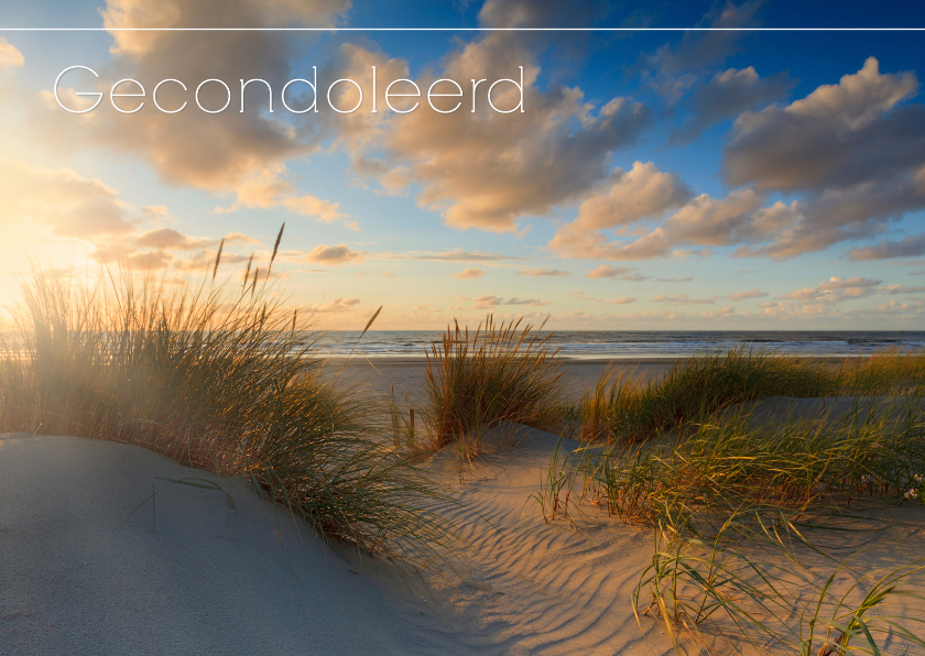 Gecondoleerd met foto van kust - Condoleancekaarten Condoleancekaarten - Gecondoleerd met foto van kust