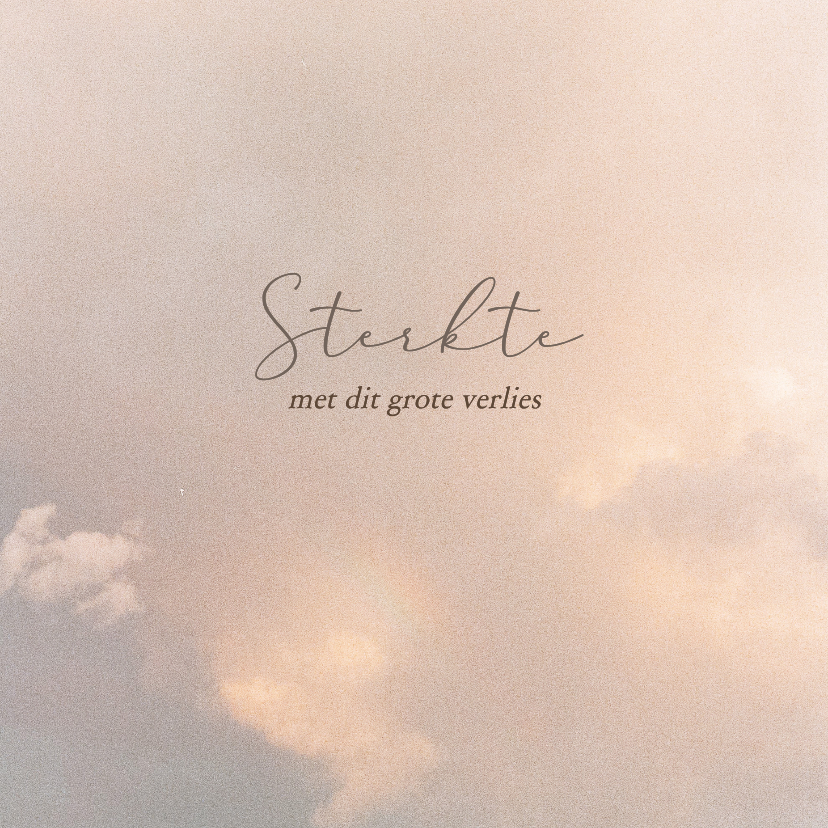 Condoleancekaarten - Klassiek condoleancekaartje met wolken lucht