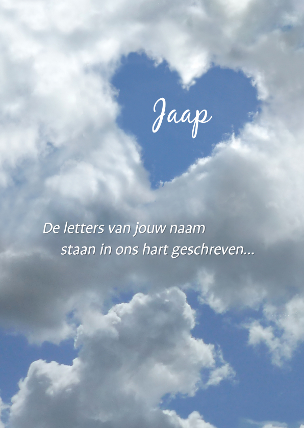 Rouwkaart in ons Hart - Condoleancekaarten Condoleancekaarten - Rouwkaart in ons Hart