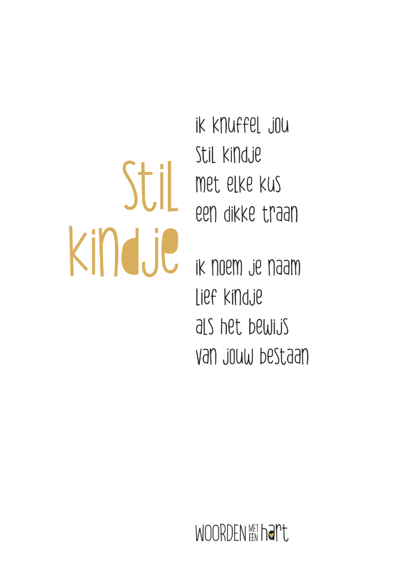 Sterkte gedicht Stil kindje - Condoleancekaarten Condoleancekaarten - Sterkte gedicht Stil kindje