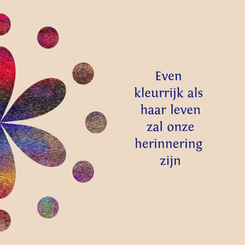Ter herinnering - kleurrijk - Condoleancekaarten Condoleancekaarten - Ter herinnering - kleurrijk