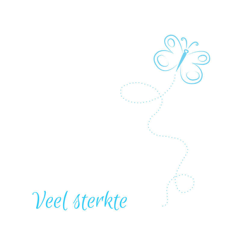 Vlinder condoleancekaart blauw - Condoleancekaarten Condoleancekaarten - Vlinder condoleancekaart blauw