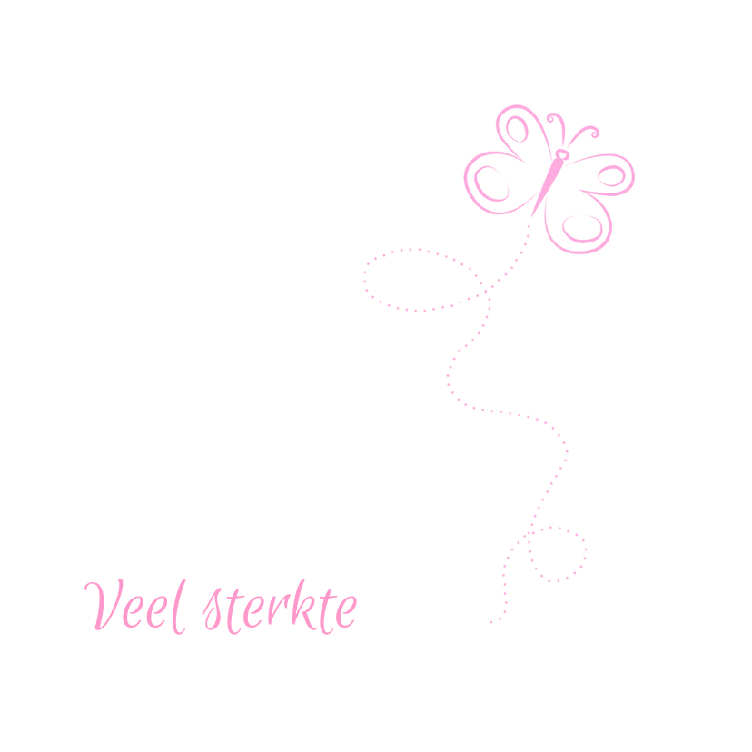 vlinder roze condoleancekaart - Condoleancekaarten Condoleancekaarten - vlinder roze condoleancekaart