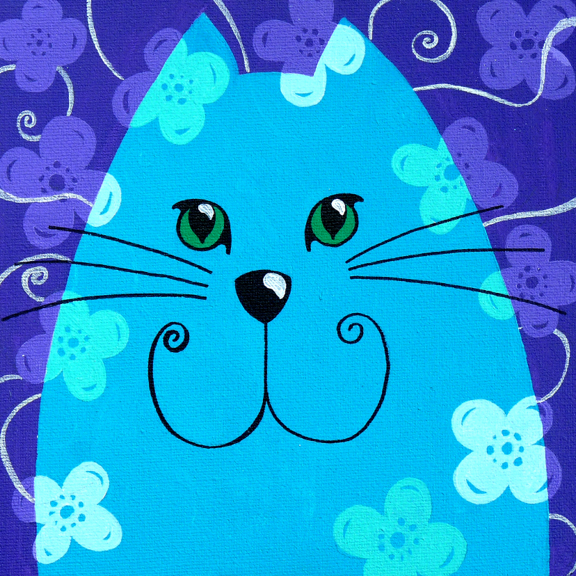 Dierenkaart blauwe kat - Dierenkaarten Dierenkaarten - Dierenkaart blauwe kat