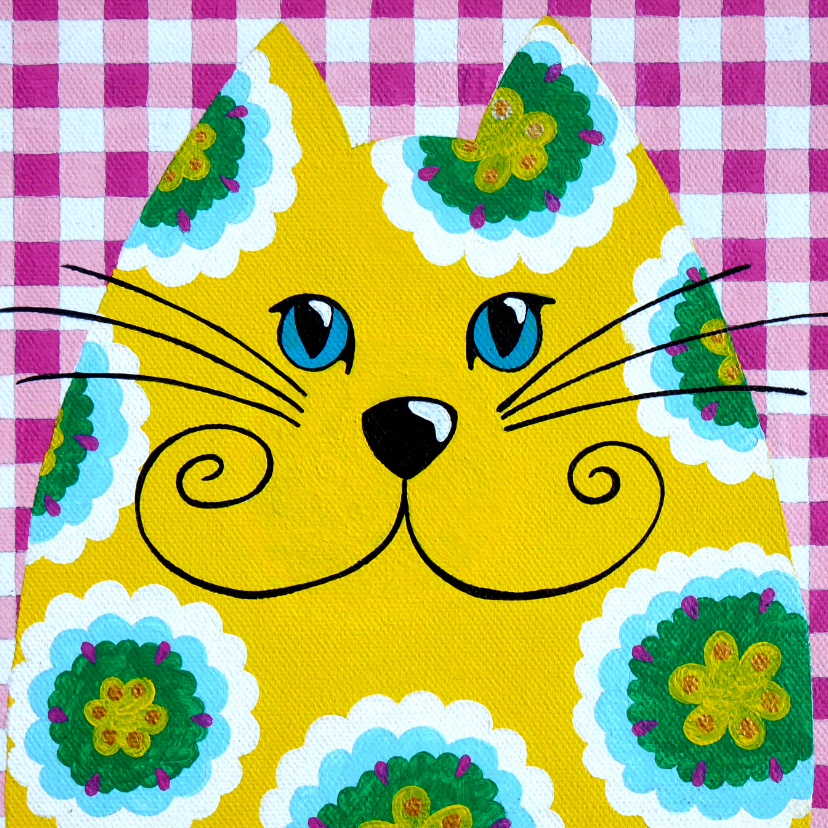 Dierenkaart hippie kat - Dierenkaarten Dierenkaarten - Dierenkaart hippie kat