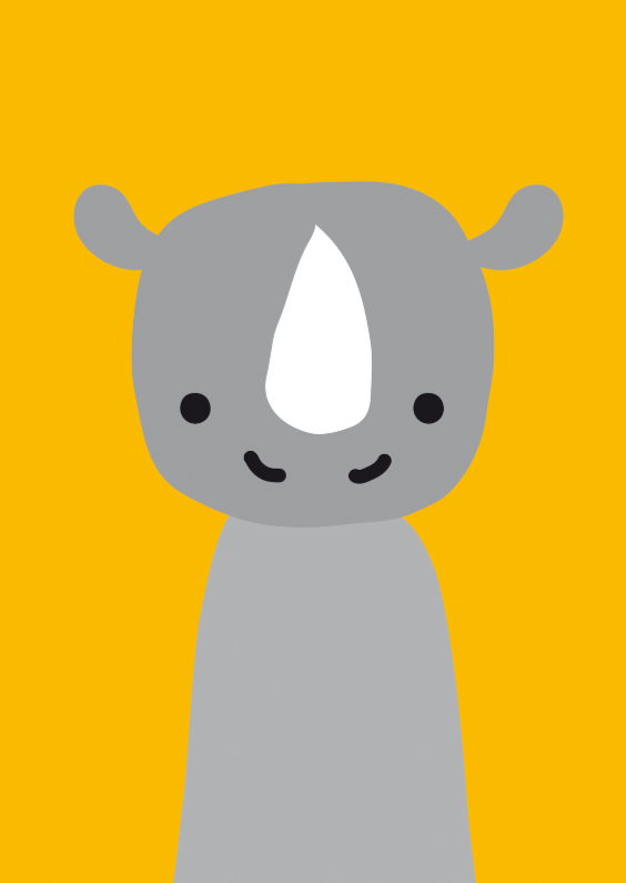 Dierenkaart Neushoorn - Dierenkaarten Dierenkaarten - Dierenkaart Neushoorn