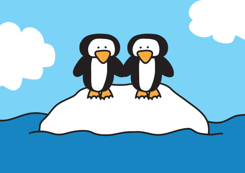 Dierenkaart Pinguins - Dierenkaarten Dierenkaarten - Dierenkaart Pinguins