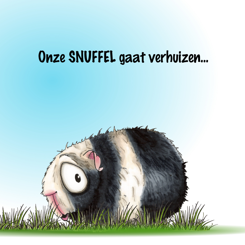 Dierenkaart Snuffel gaat verhuizen - Dierenkaarten Dierenkaarten - Dierenkaart Snuffel gaat verhuizen