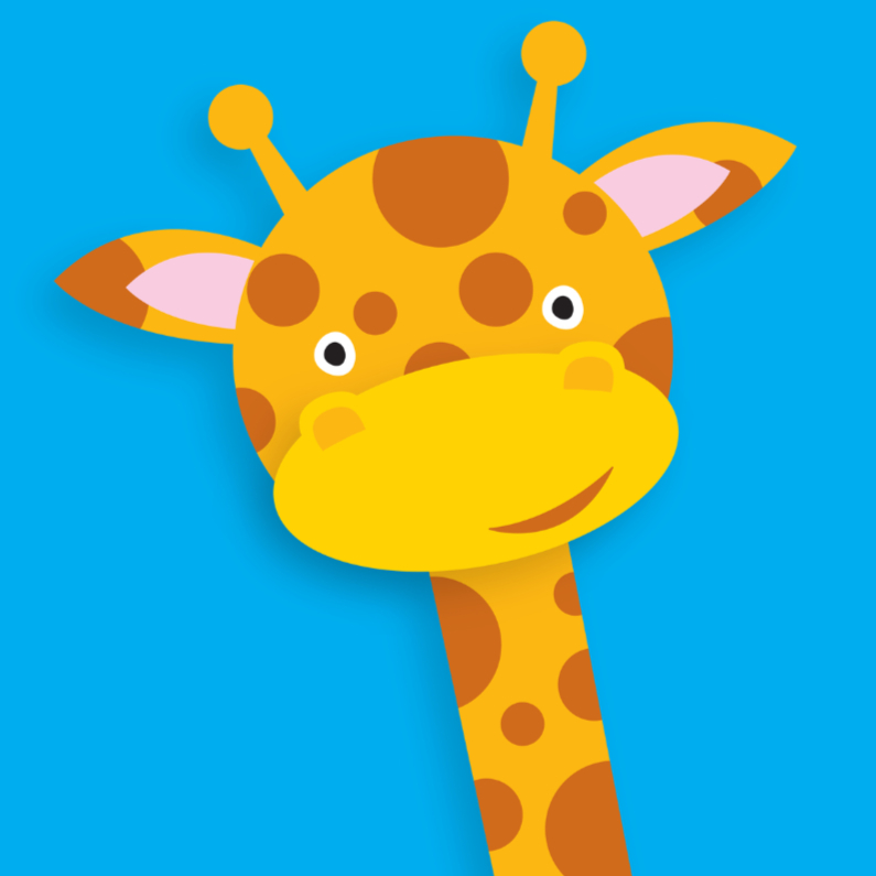 Dierenkaart Vrolijke Giraffe - Dierenkaarten Dierenkaarten - Dierenkaart Vrolijke Giraffe