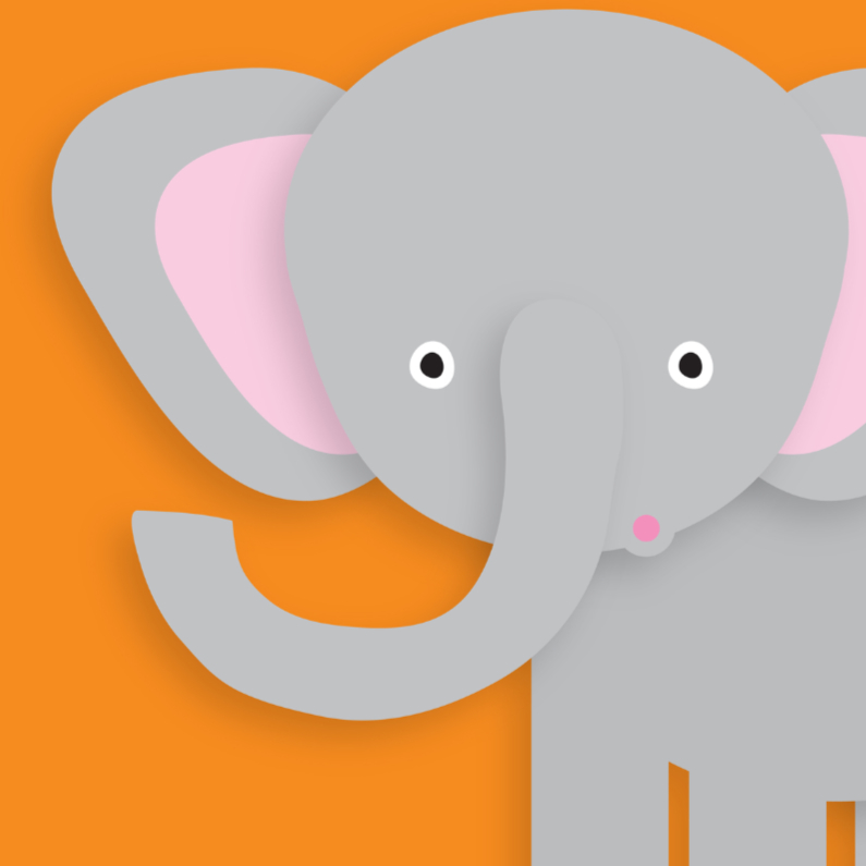 Dierenkaart Vrolijke Olifant - Dierenkaarten Dierenkaarten - Dierenkaart Vrolijke Olifant