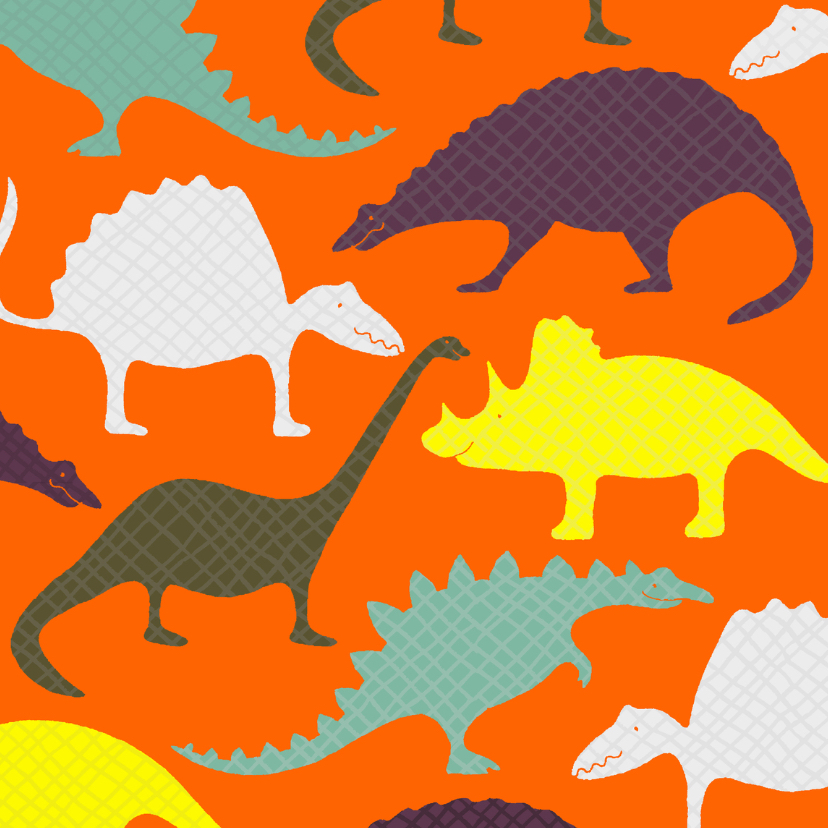 Dinosauriërs oranje - Dierenkaarten Dierenkaarten - Dinosauriërs oranje