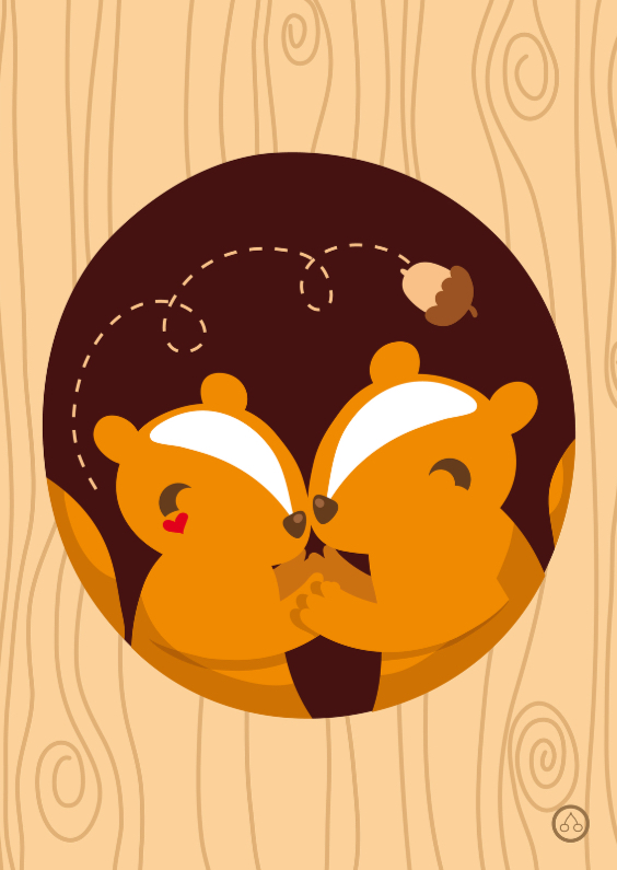 Eekhoorntjes in Love - Dierenkaarten Dierenkaarten - Eekhoorntjes in Love