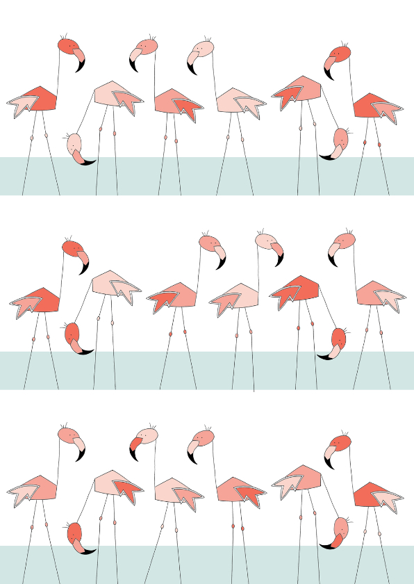 Flamingo familie - Dierenkaarten Dierenkaarten - Flamingo familie