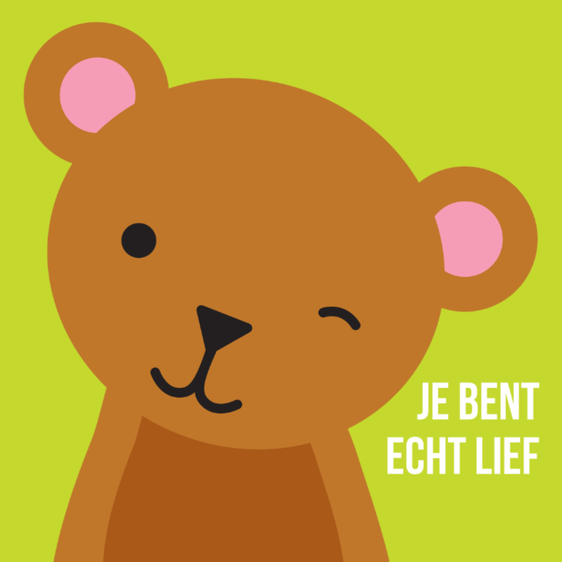 Lieve Beer Dierenkaart - Dierenkaarten Dierenkaarten - Lieve Beer Dierenkaart