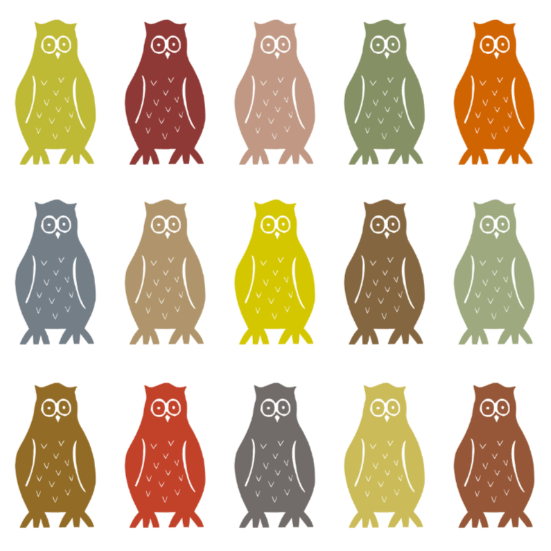 Uilen patroon bruin - Dierenkaarten Dierenkaarten - Uilen patroon bruin