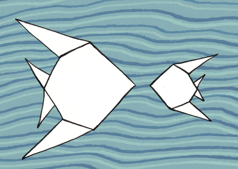 vissen blauw - Dierenkaarten Dierenkaarten - vissen blauw