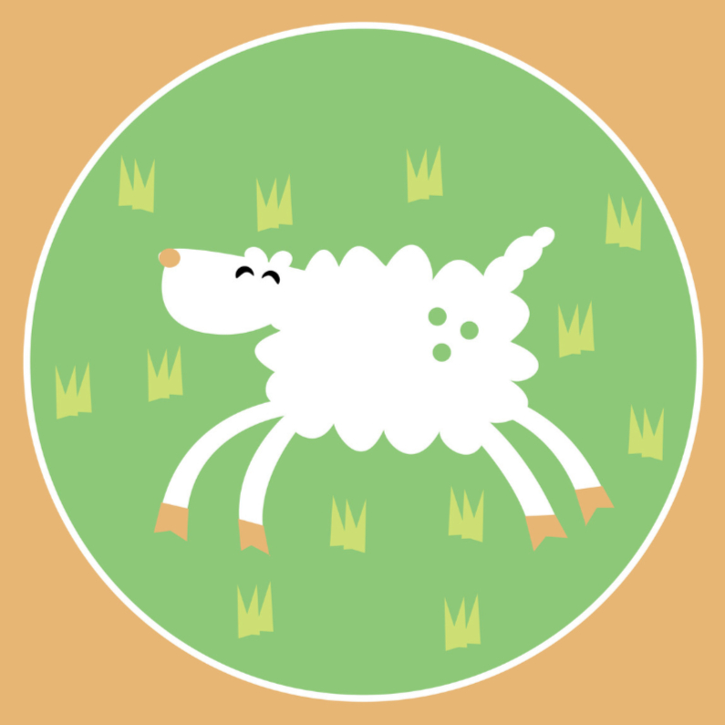 Vrolijk schaapje - Dierenkaarten Dierenkaarten - Vrolijk schaapje