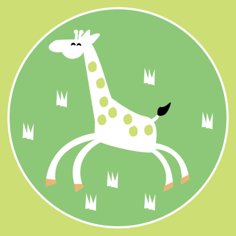 Vrolijke giraffe - Dierenkaarten Dierenkaarten - Vrolijke giraffe
