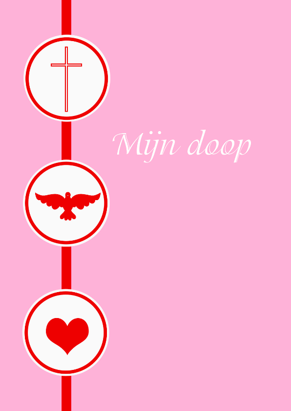 Ansichtkaart doopuitnodiging roze - Doopkaarten Doopkaarten - Ansichtkaart doopuitnodiging roze