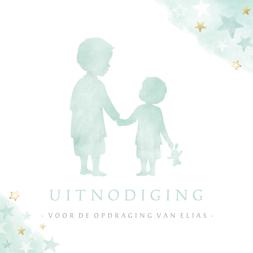 Doopkaarten - Uitnodiging opdraging met kleine & grote broer