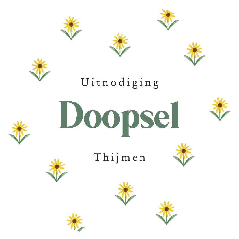 Uitnodiging rond doopsel bloemetjes lente - Doopkaarten Doopkaarten - Uitnodiging rond doopsel bloemetjes lente