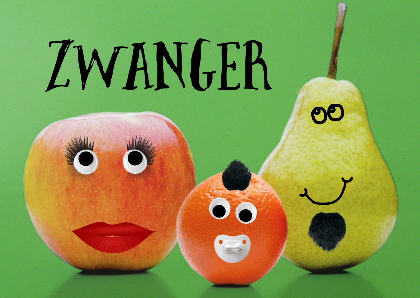 Aankondiging zwangerschap fruit - Felicitatiekaarten Felicitatiekaarten - Aankondiging zwangerschap fruit